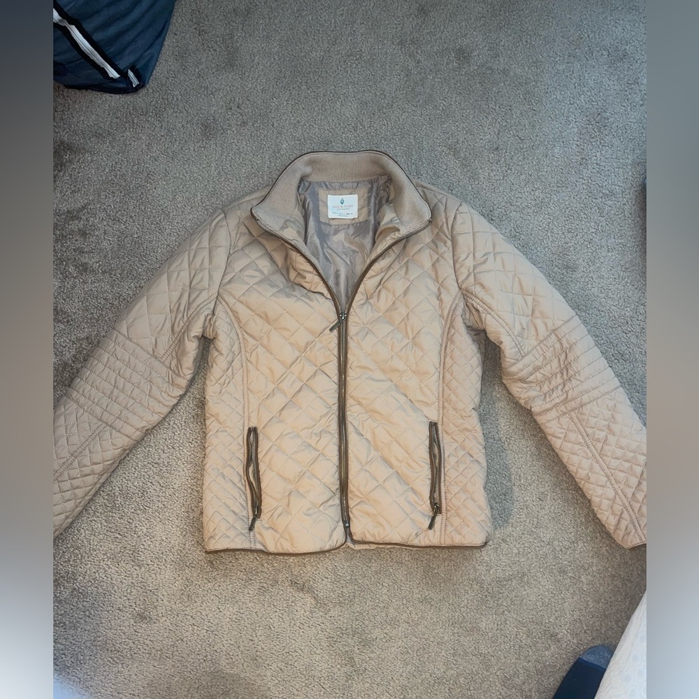 Jade and Ivory Tan Quilted Jacket
